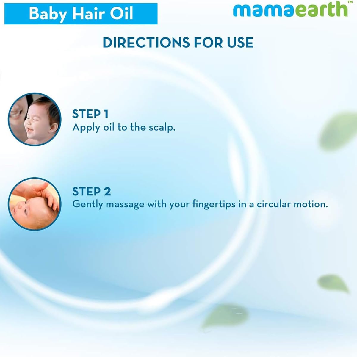 Mamaearth Nourishing Baby Hair Oil - Almond, Avocado & Coconut Blend, 200ml - Image 5