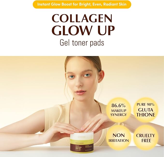 Eqqualberry Collagen Glow Up Gel Toner Pads - 60 Sheets - Image 6