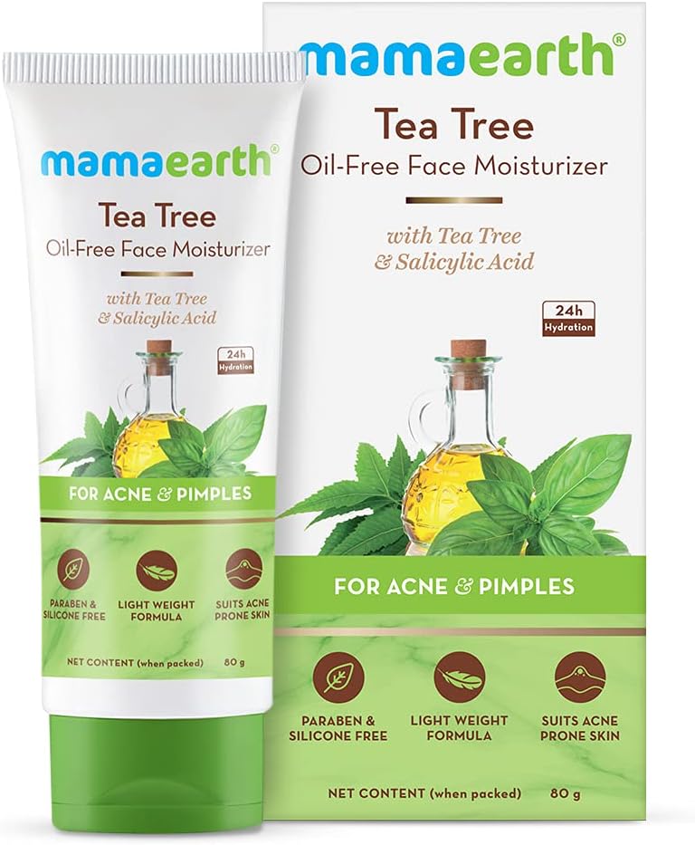 Mamaearth Tea Tree Oil-Free Face Moisturiser with Salicylic Acid - 80ml