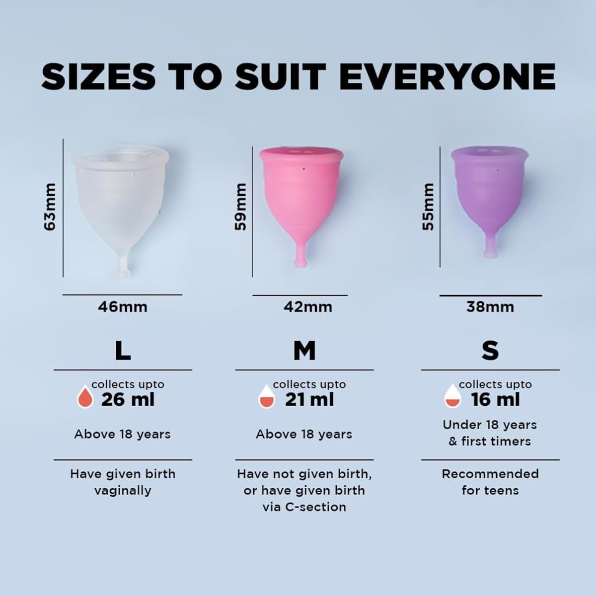 Pee Safe Menstrual Cup - Medical-Grade Silicone, Extra Small, Purple - Image 2