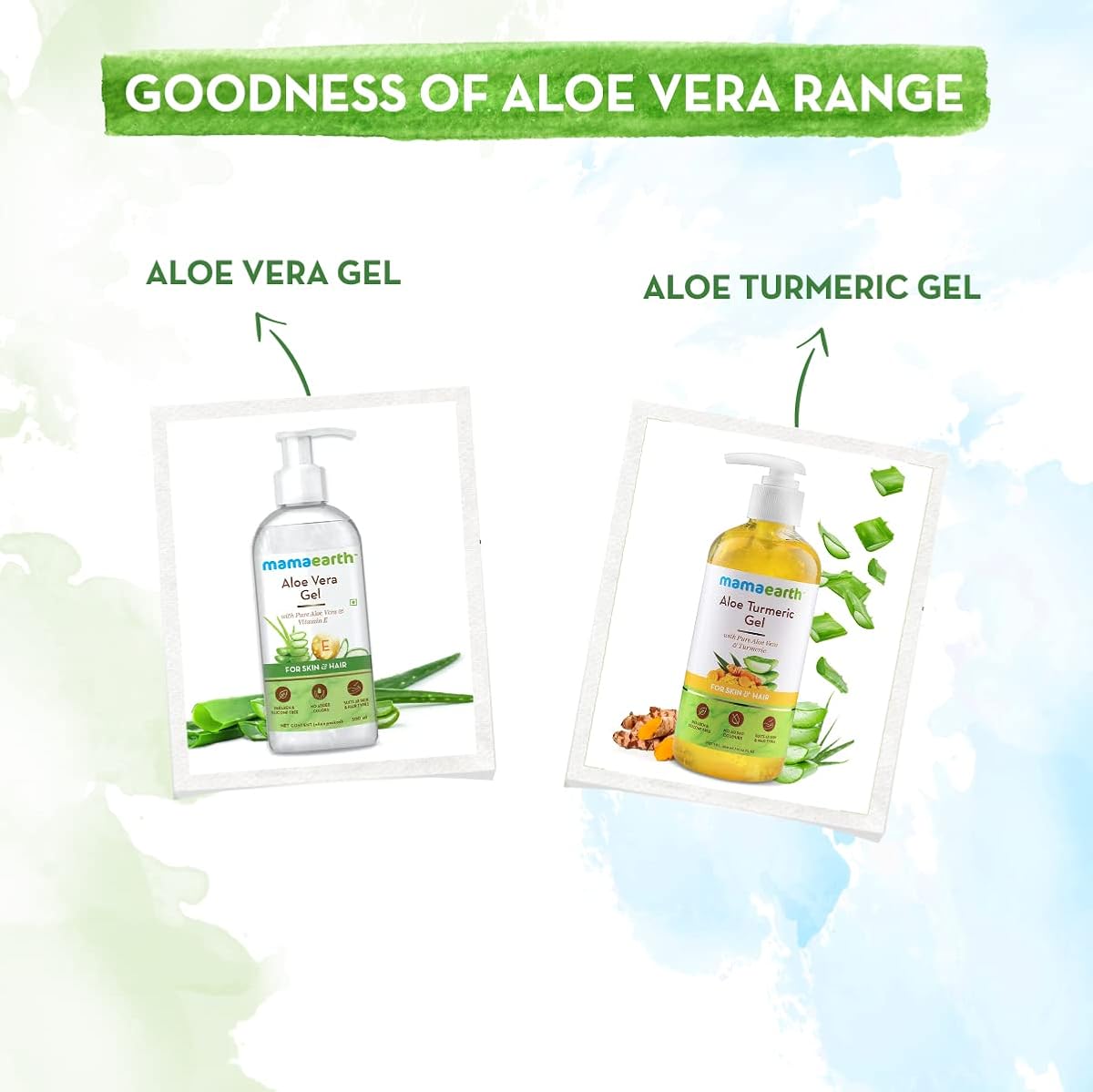 Mamaearth Aloe Turmeric Gel for Skin & Hair - 100% Pure Aloe Vera, Turmeric & Vitamin E - 300ml - Image 5