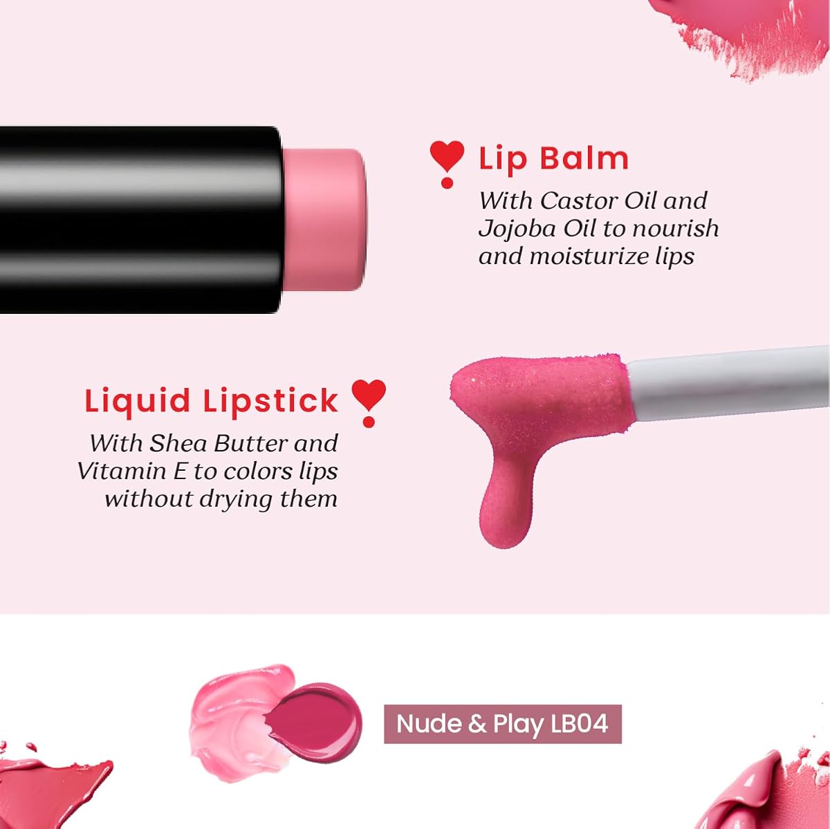 Color Cupid Lip Balm + Liquid Lipstick Duo Nudeplay LB4 - Hydrating and Tinted - Image 3