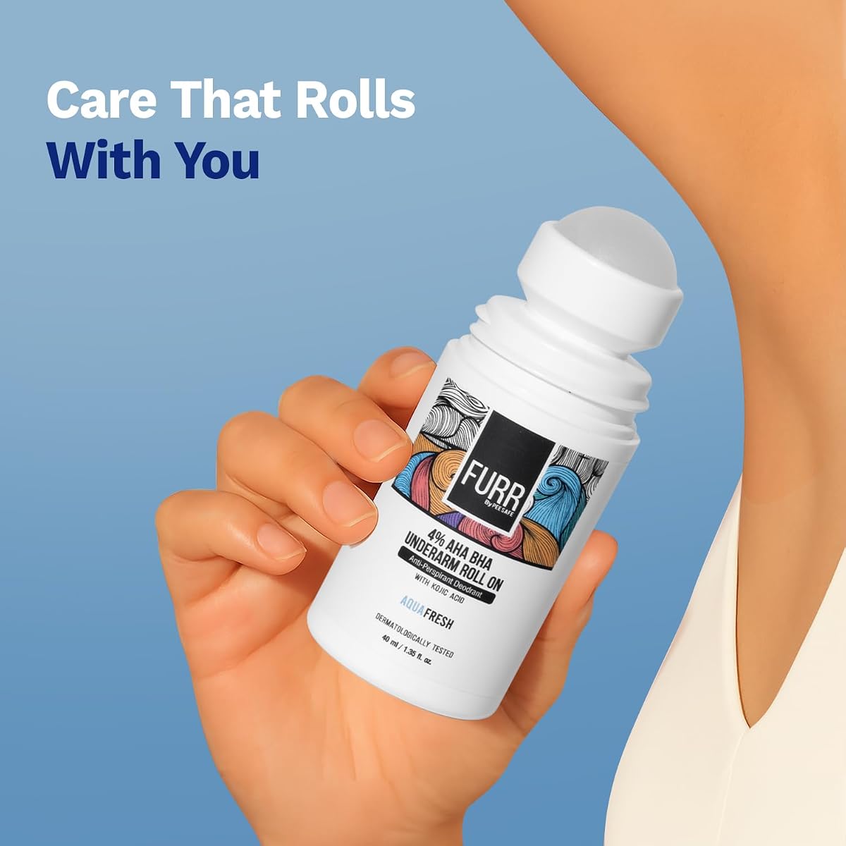 Pee Safe FURR Underarm Roll-On Deodorant with 4% AHA BHA - 40 ml - Image 4