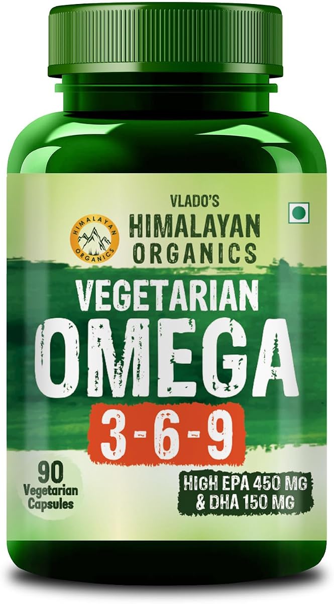 Himalayan Organics Vegan Omega 3 6 9 Supplement – 90 Veg Capsules
