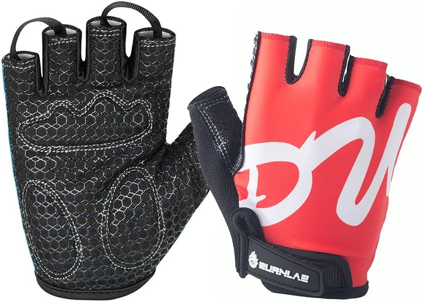 Burnlab Basic Gym Gloves with Wrist Support, Red - Size S