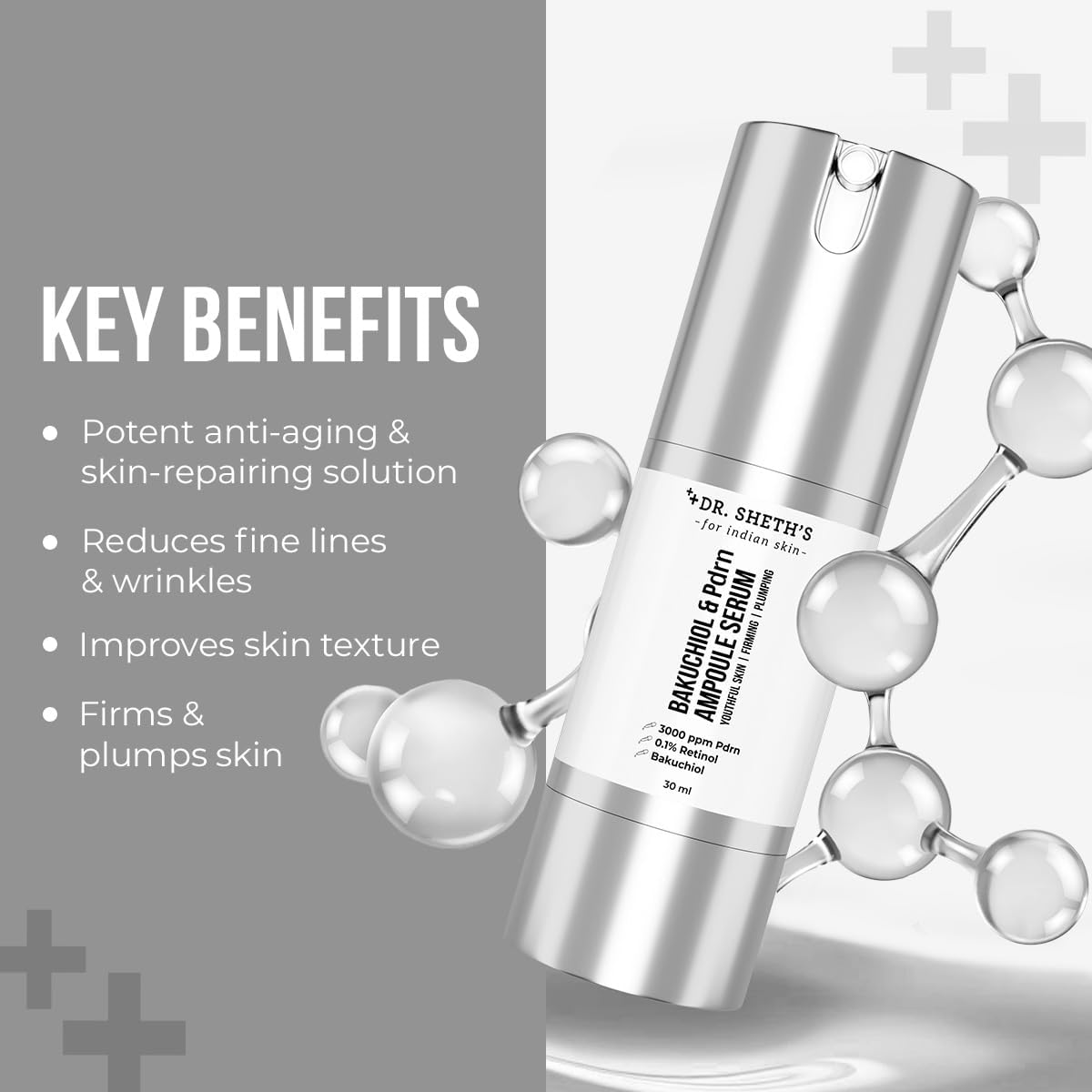 Dr. Sheth's Bakuchiol & PDRN Ampoule Serum - Anti-Aging, Skin Firming, 30ml - Image 4