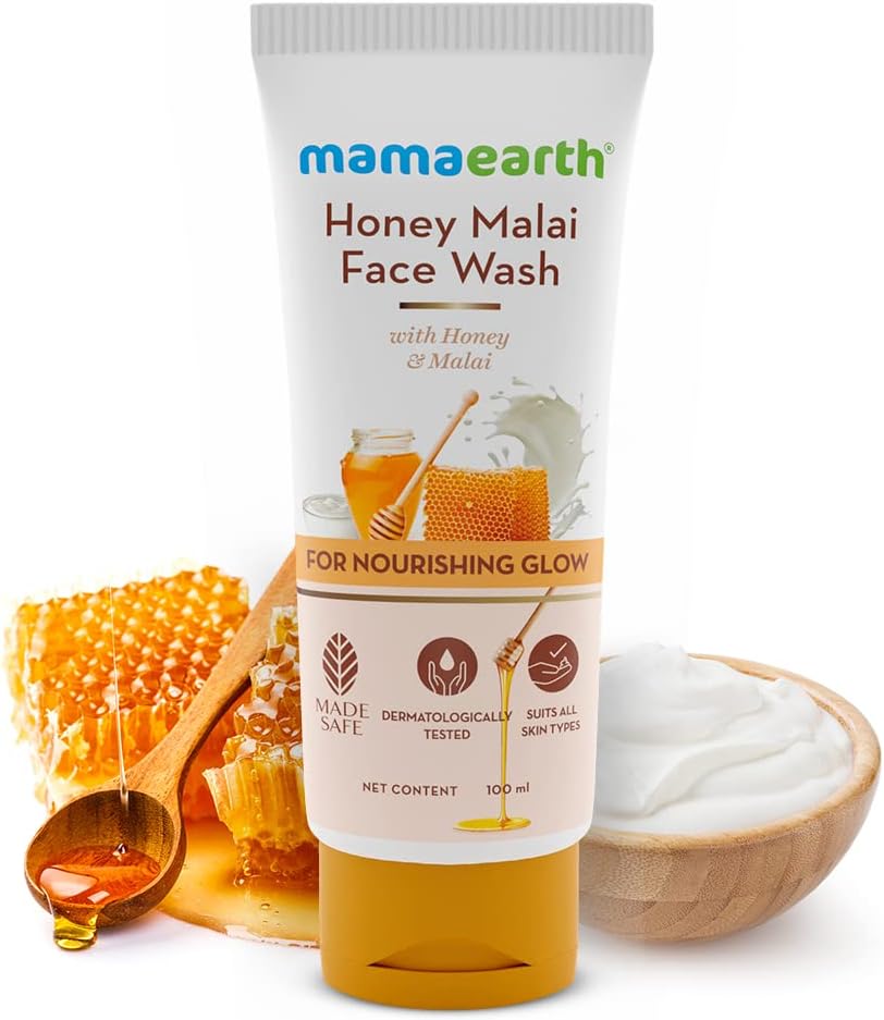 Mamaearth Honey Malai Face Wash - Honey & Malai Enriched Cleanser, 100 ml - Image 2