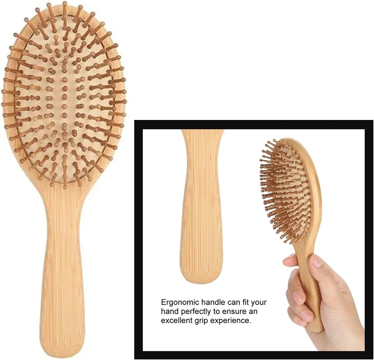 SugarBear Bamboo Hair Brush - Natural Anti-Static Paddle - 12/Case - Image 4