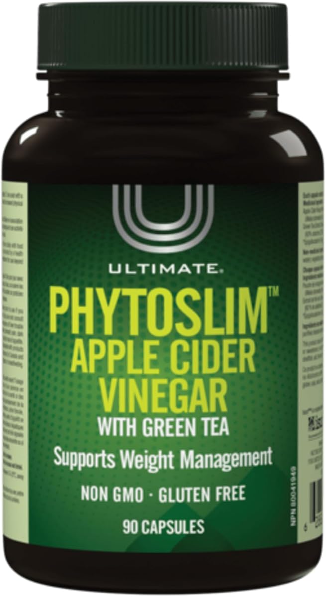 Ultimate Phytoslim Apple Cider Vinegar with Green Tea - Herbal Supplement, 60 Capsules