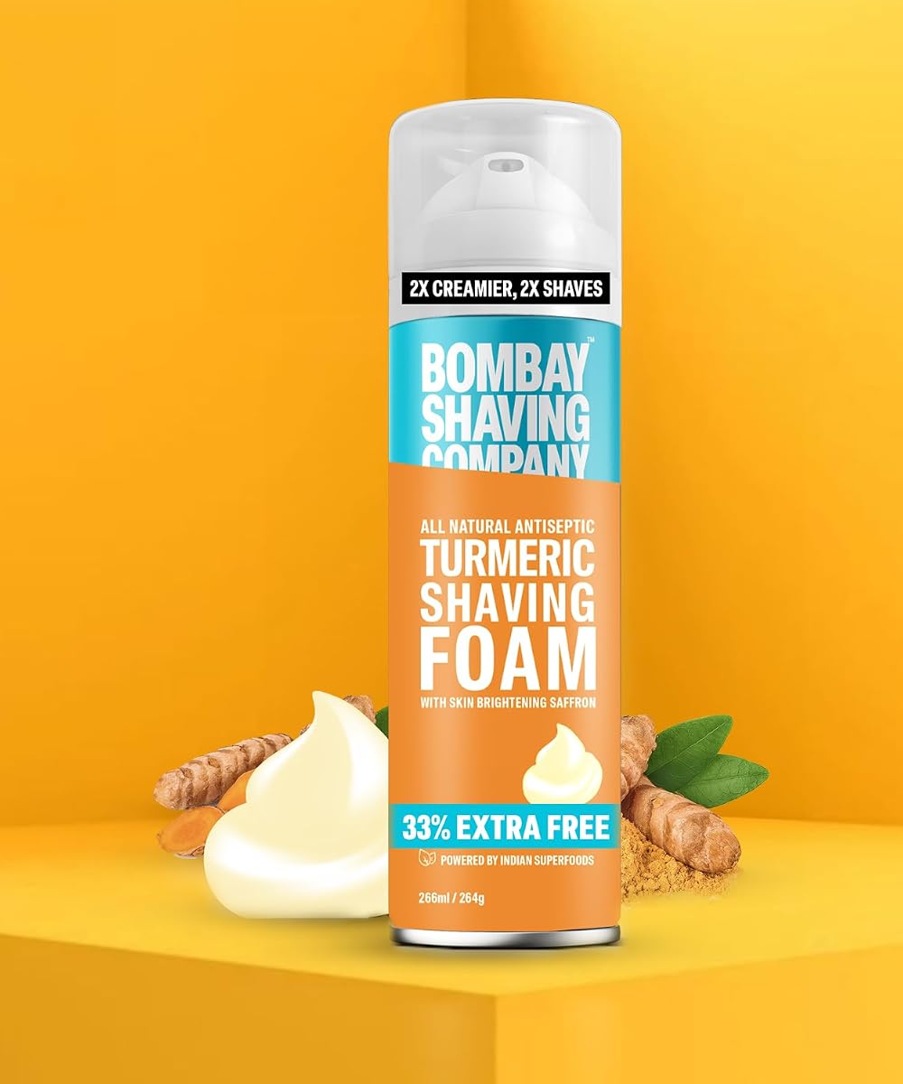 Bombay Shaving Company Turmeric Shaving Foam - Enriched Formula, 266ml - Image 2