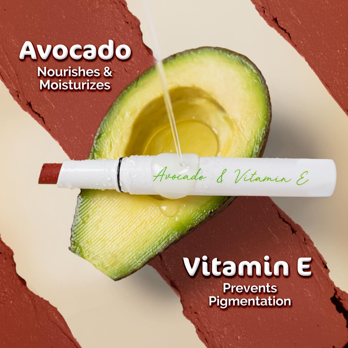 Mamaearth Moisture Matte Lipstick - Hazelnut Brown, Avocado Oil & Vitamin E - 2g - Image 3