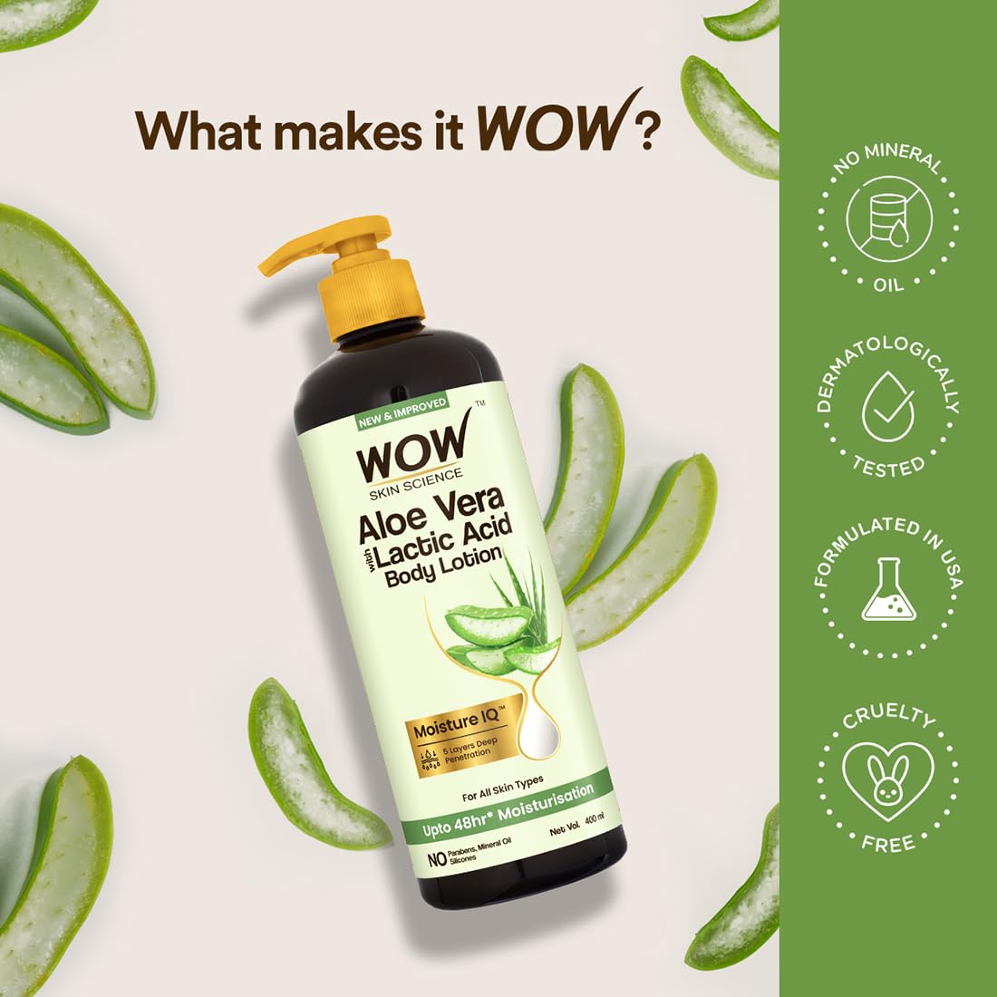 Wow Skin Science Aloe Vera Body Lotion - 400 ML - Image 5