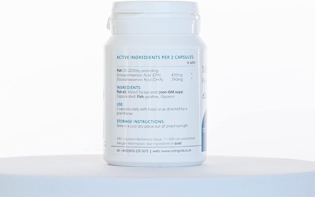 Nutrigold Marine Fish Oil Softgels - High Potency Omega 3 - 60 Count - Image 3