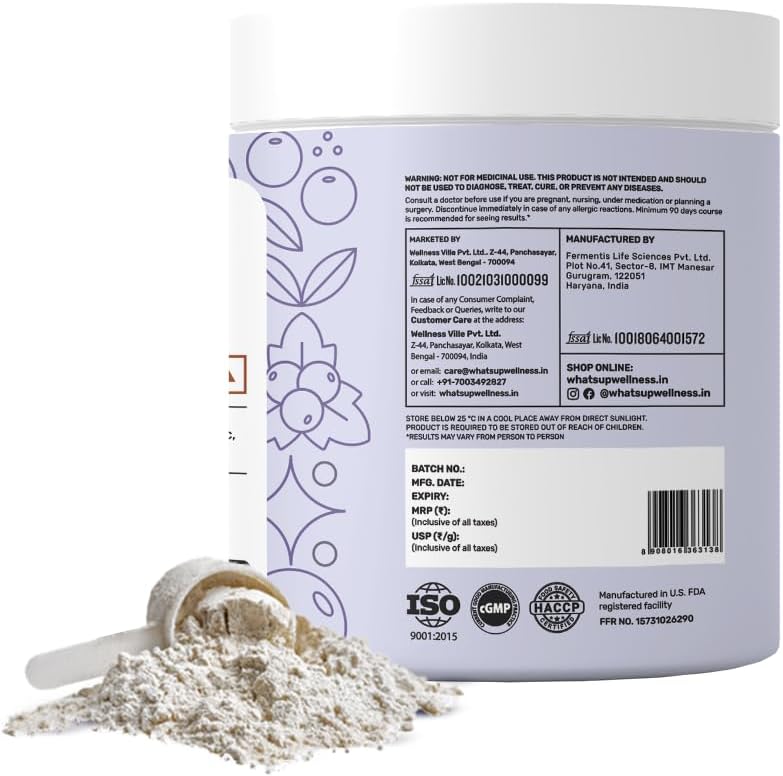 What's Up Anti Acne Collagen Powder - Black Currant Flavour, 200g - Image 2