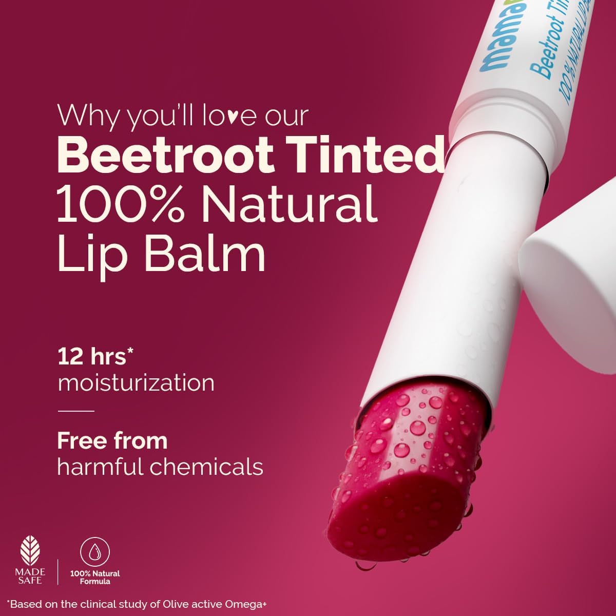 Mamaearth Beetroot Tinted Lip Balm - 100% Natural Pink Tint, 2g - Image 4
