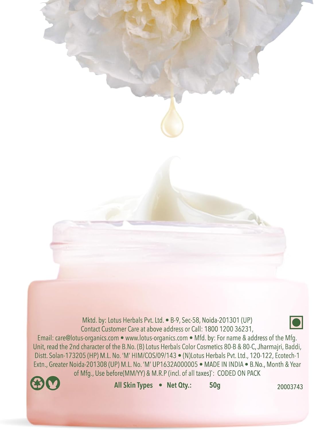Lotus Organics+ Brightening Face Cream with Precious Formula - 50g - Image 6