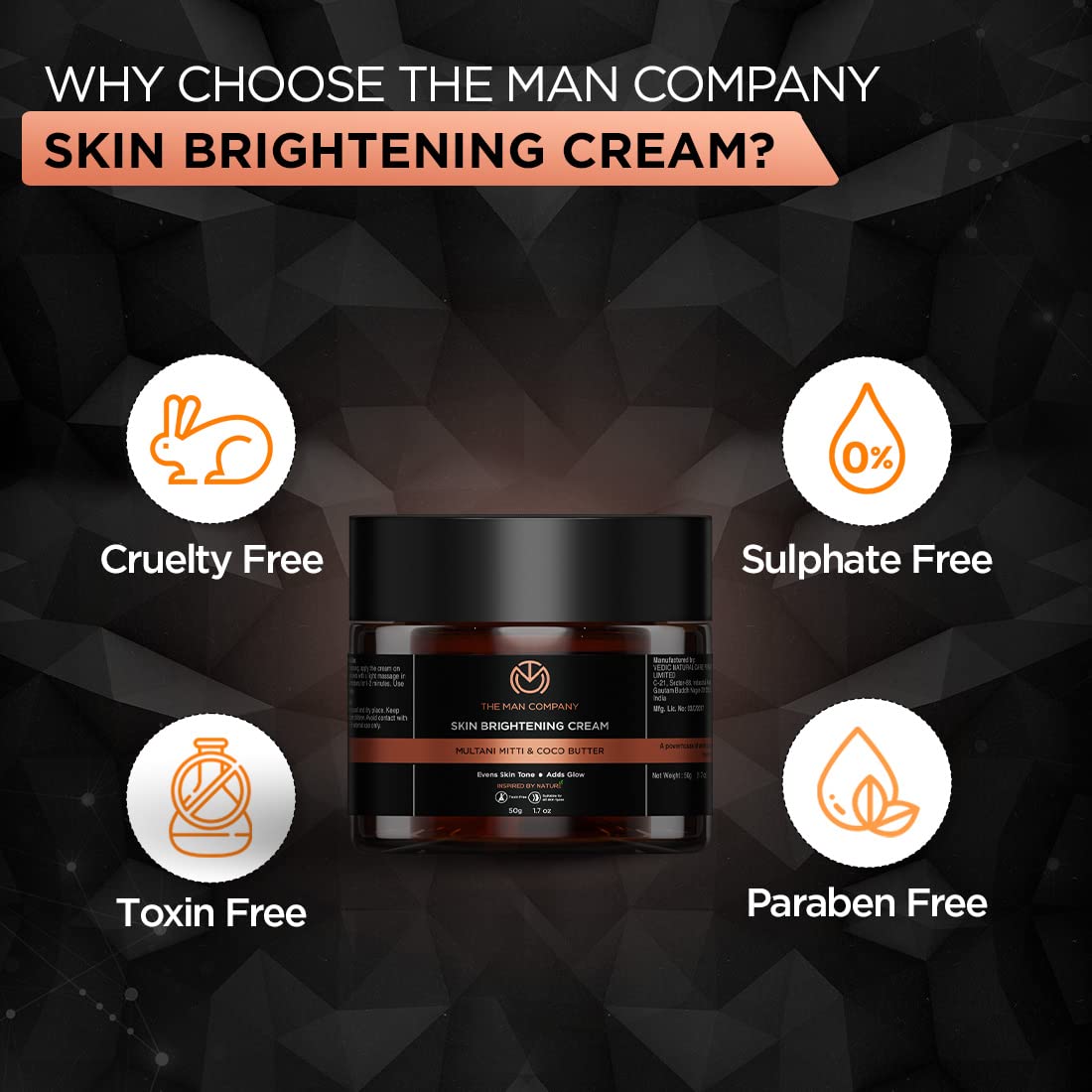 The Man Company Skin Whitening & Brightening Cream with Multani Mitti - 50gm - Image 4