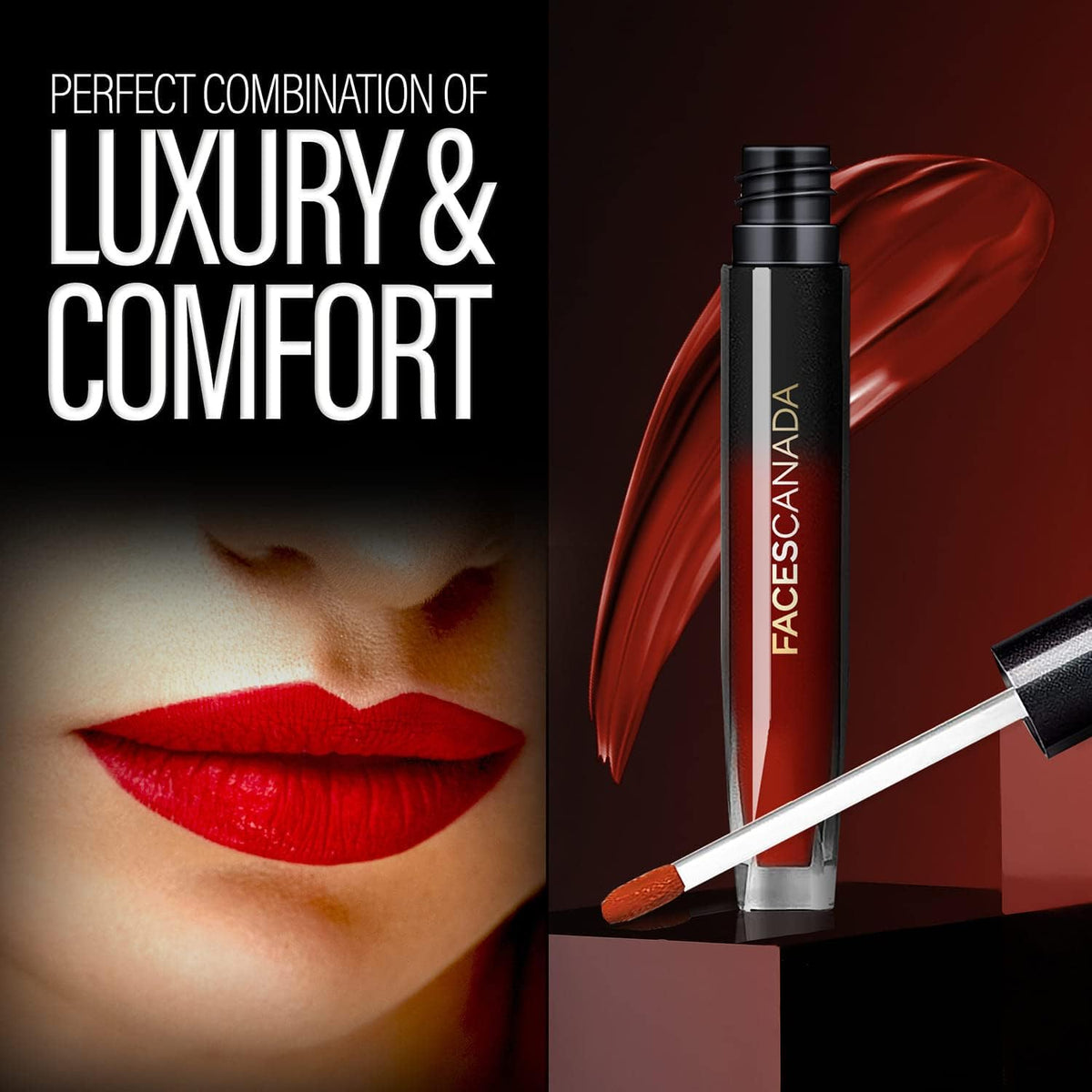 Faces Canada Comfy Silk Liquid Lip Colour - Elegant Maroon 08, 5ml - Image 5