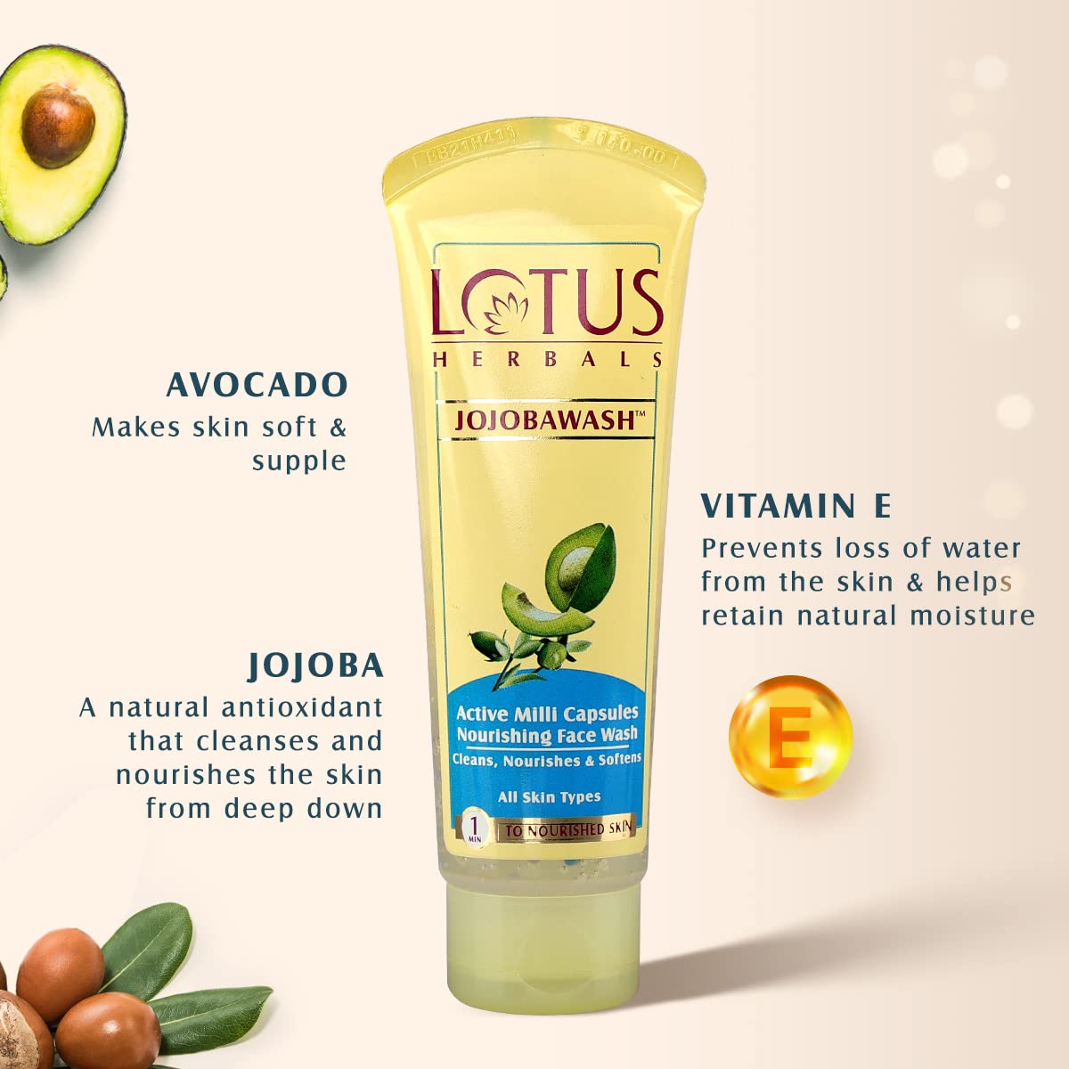 Lotus Herbal Face Wash with Jojobawash Active Capsules - 120 gm - Image 3