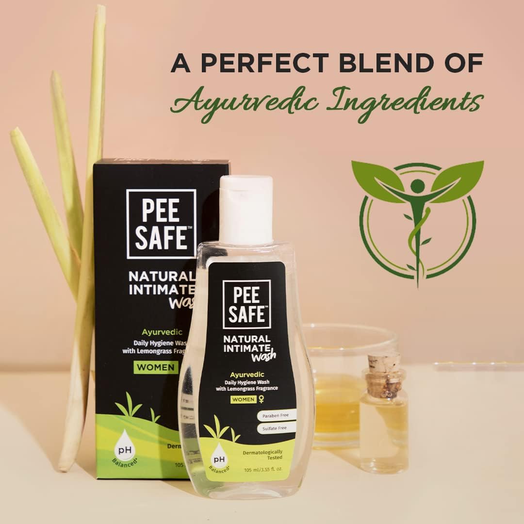 Pee Safe Natural Intimate Wash for Women - Witch Hazel & Tea Tree, 105ml - Image 2