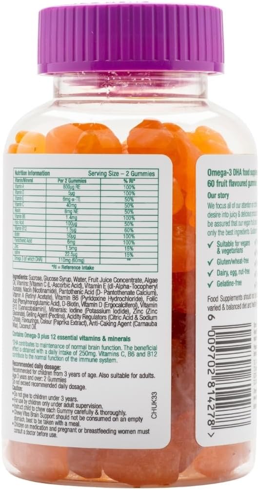 Chewy Vites Kids Brain Support Gummies with Omega 3 DHA - 60 Count - Image 3