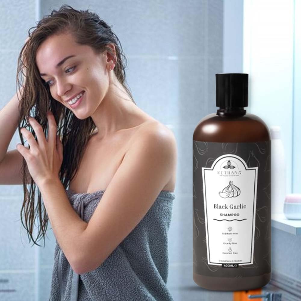 Kethana Black Garlic Shampoo - Sulphate & Paraben Free, 400ml - Image 4