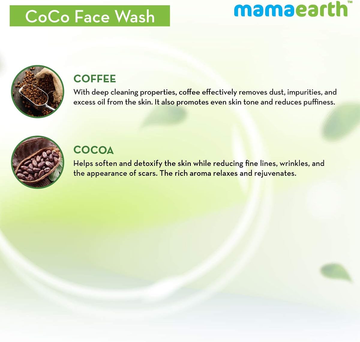 Mamaearth CoCo Face Wash - Coffee & Cocoa for Skin Awakening, 100ml - Image 4