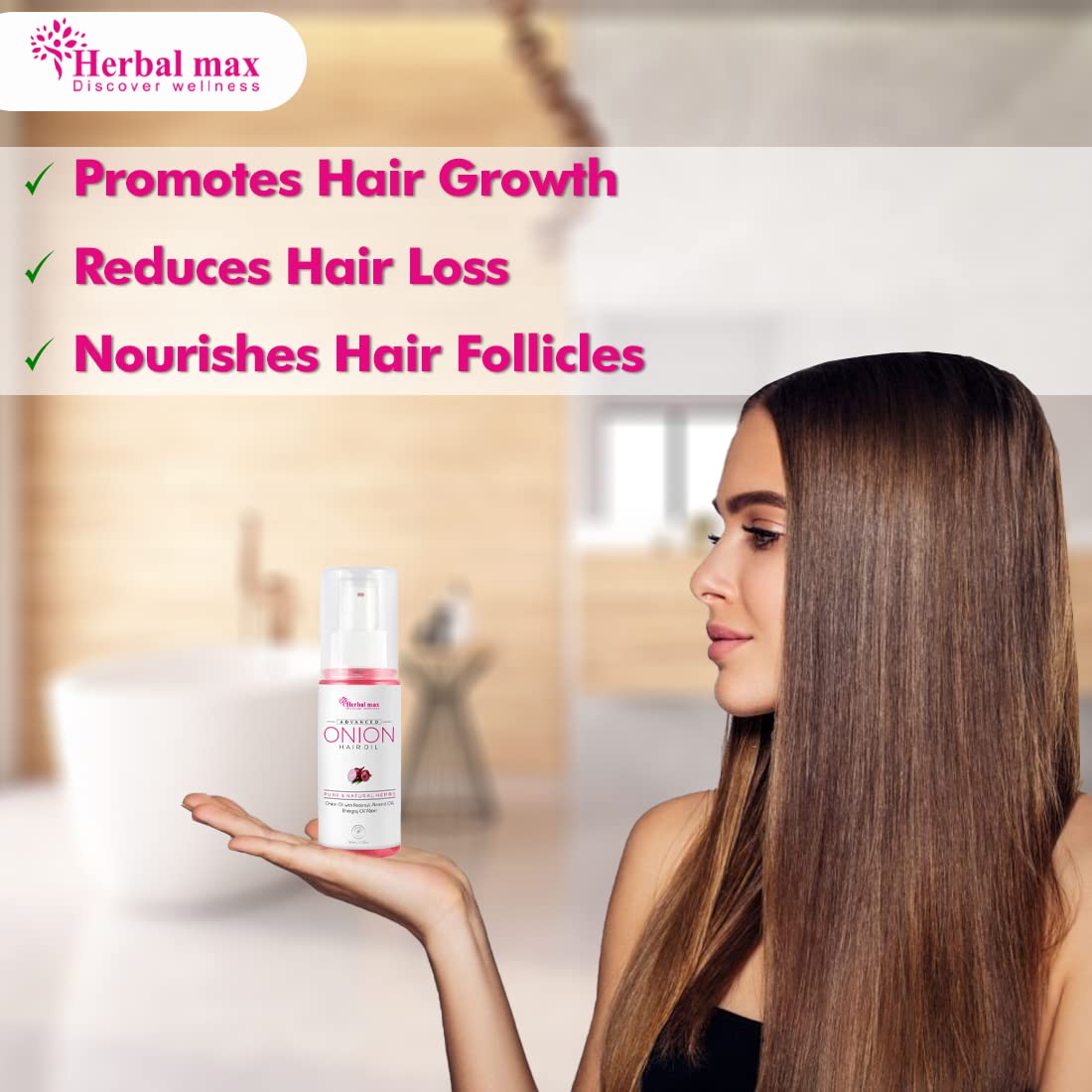 Herbal Max Onion Seed Hair Oil for Silky, Strong Hair - 100ML - Image 3