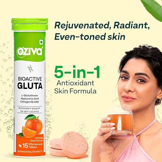 Oziva Bioactive Glutathione Tablets - L-Glutathione, Lycopene, Vitamin C, 15 Effervescent Tablets - Image 4