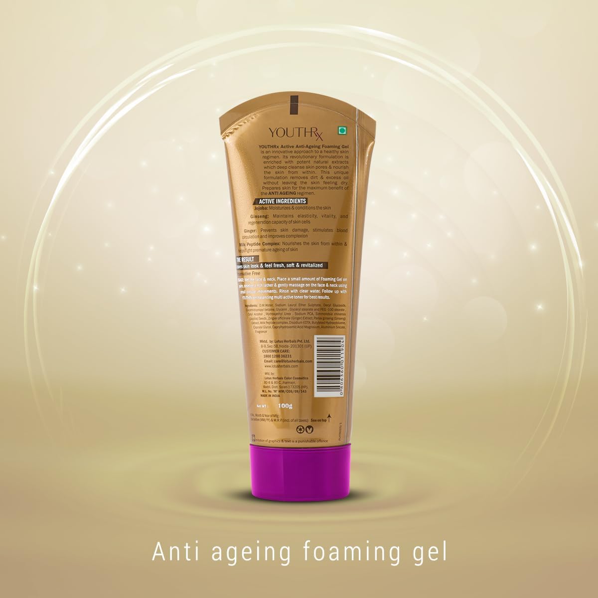 Lotus Herbals YouthRx Active Anti Ageing Foaming Gel - 100g - Image 5
