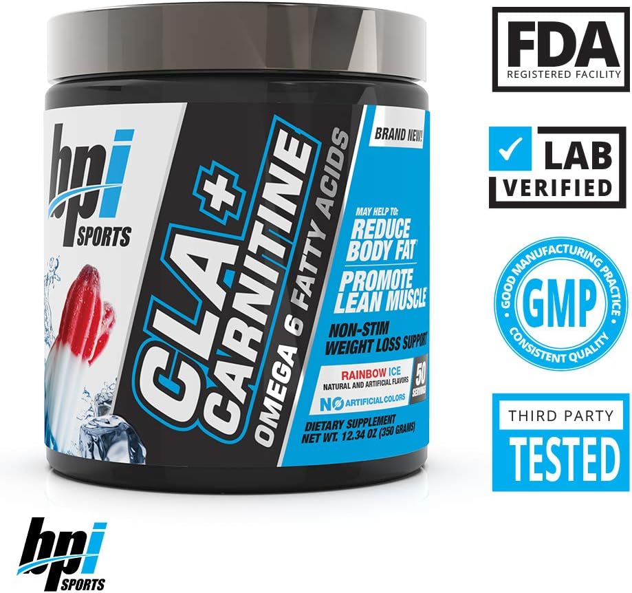 BPI Sports CLA + Carnitine Powder - Rainbow Ice, 50 Servings - Image 5