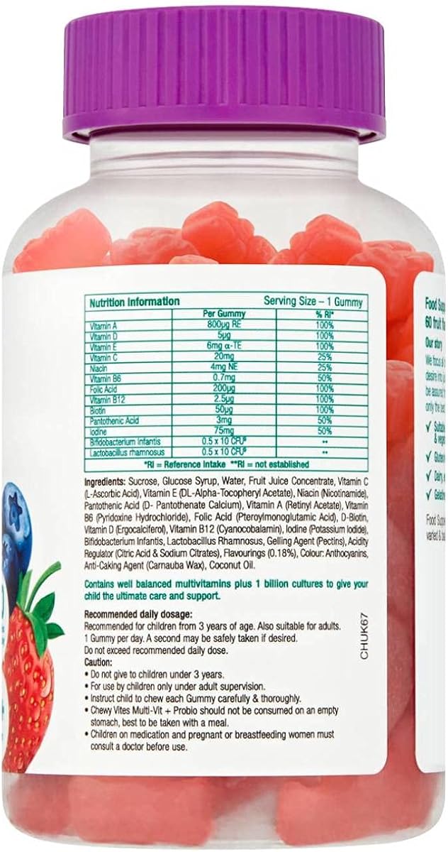 Chewy Vites Kids Multi-Vitamin Probiotics Gummies - 60 Pack - Image 2