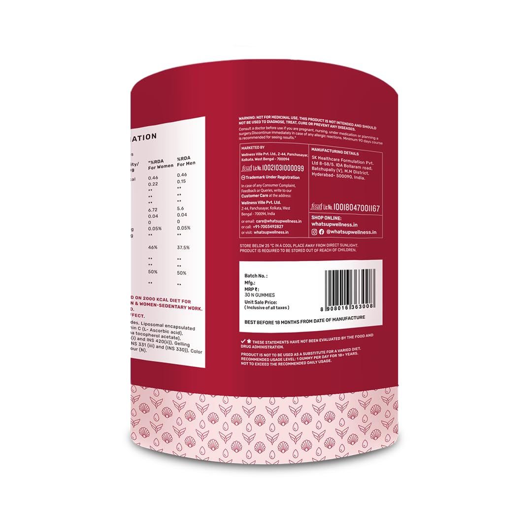 What's Up Gluta-Glow Gummies - No Added Sugar, 30 Day Pack - Image 2