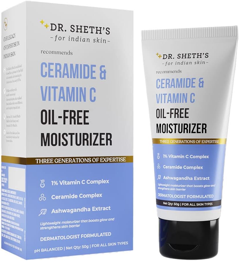 Dr. Sheth's Ceramide And Vitamin C Oil-free Face Moisturizer, 50Gm