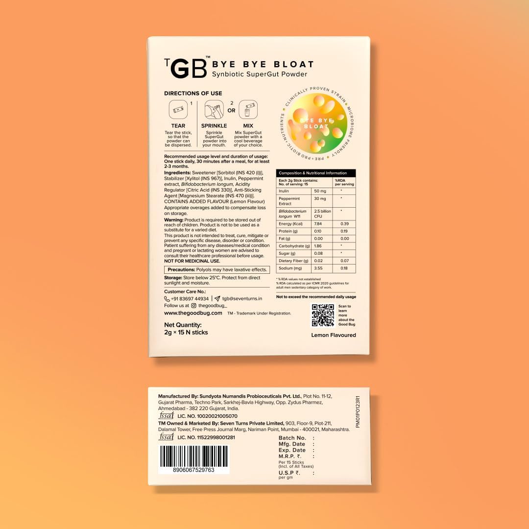 The Good Bug SuperGut Powder for Healthy Digestion, 15 Days Pack
