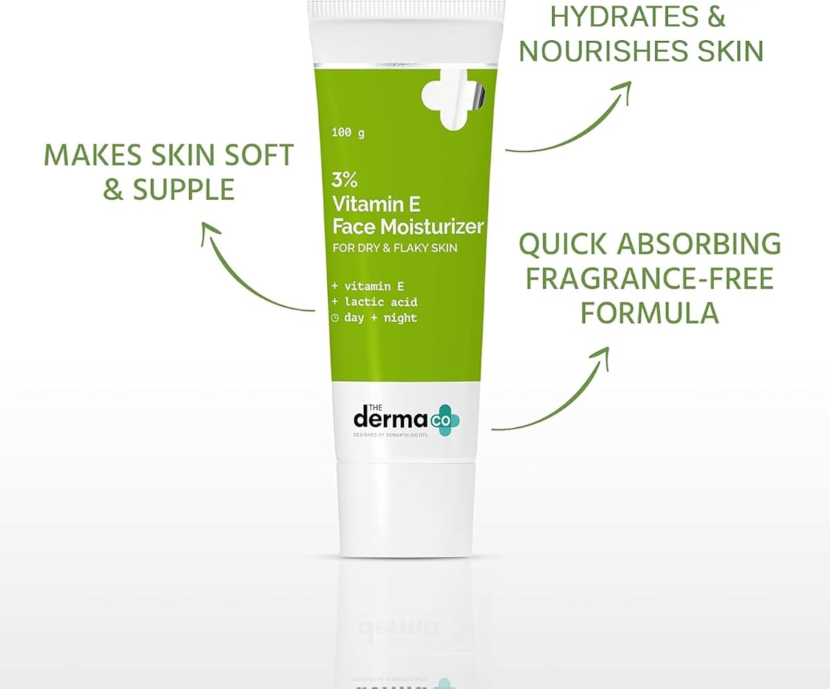 The Derma Co Face Moisturiser with 3% Vitamin E & Lactic Acid - 100g - Image 3