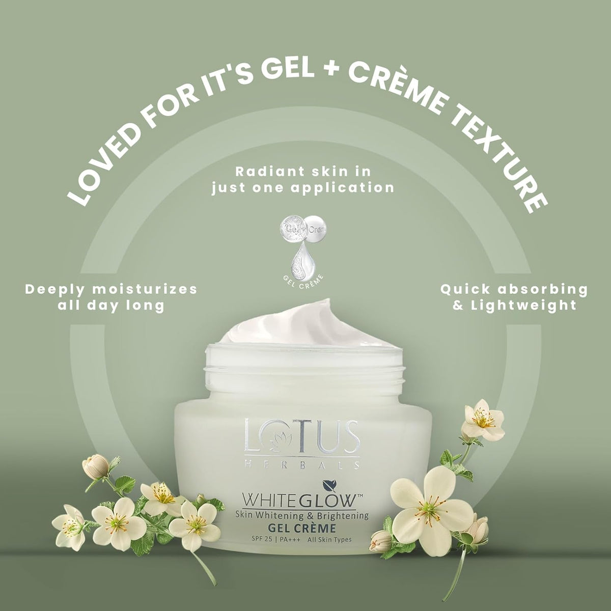Lotus Herbal Whiteglow Gel Creme with SPF 25 - 60g - Image 2