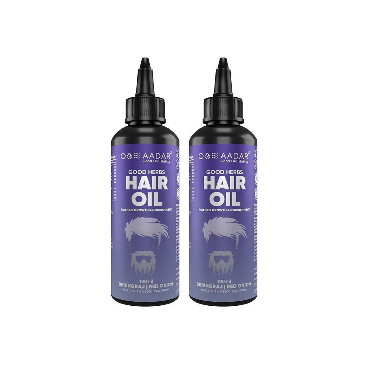 Aadar Good Herbs Hair Oil - Red Onion & Virgin Coconut, Vedic Pak Vidhi, Pack of 2
