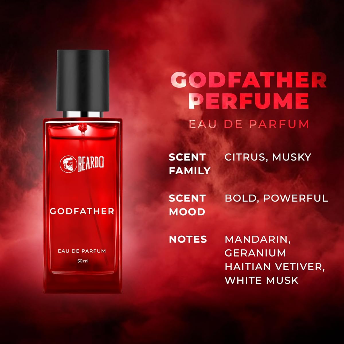 Beardo Godfather Perfume - Aromatic, Spicy EDP for Men, 50ml - Image 3