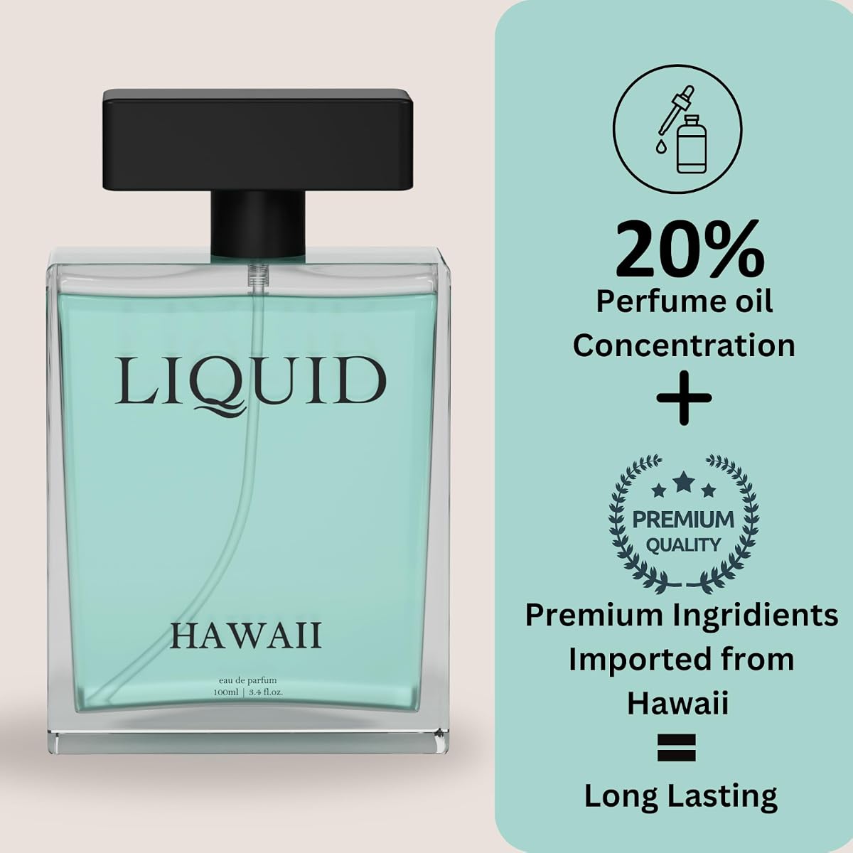 Liquid Hawaii Eau de Parfum for Men - Floral and Patchouli 90ml - Image 6