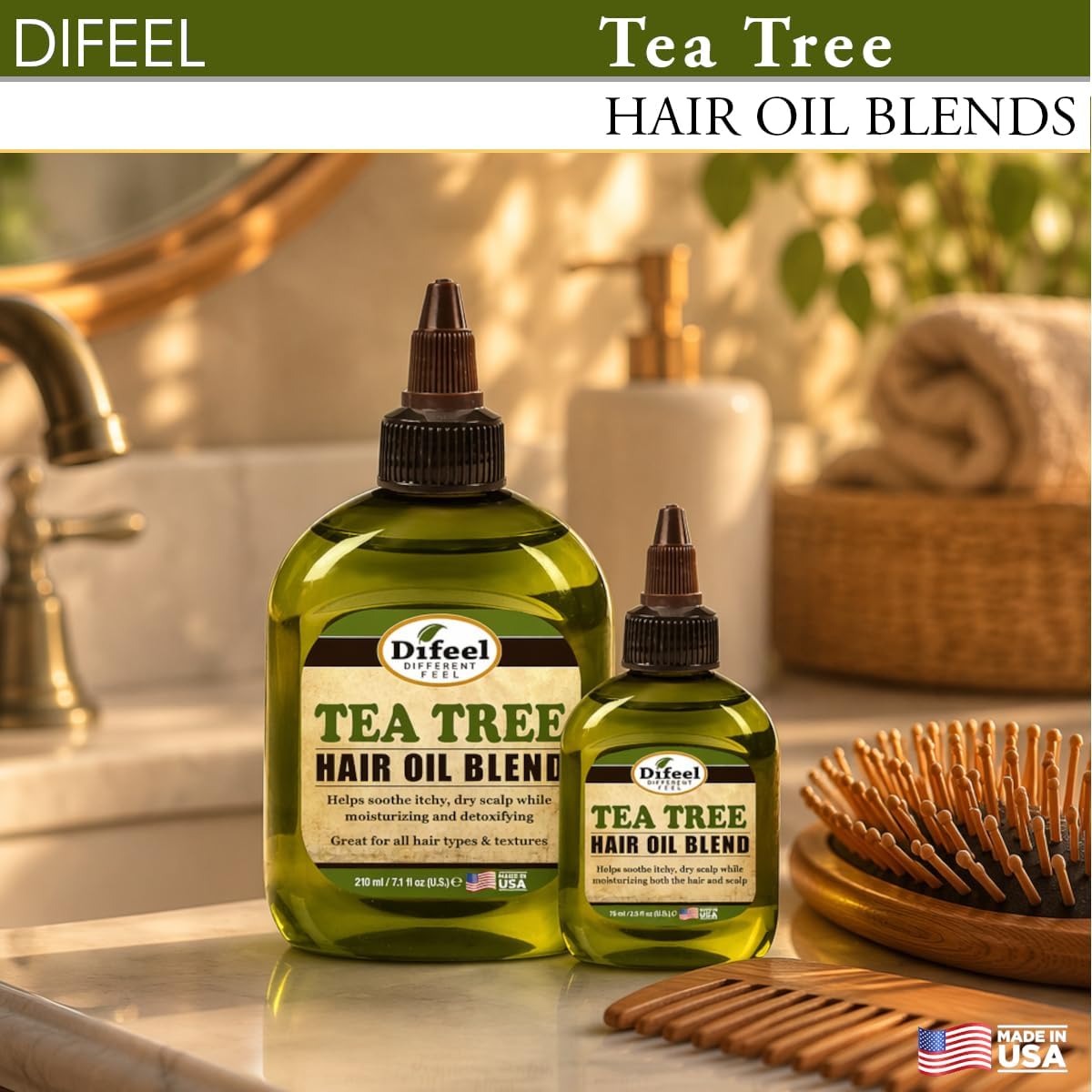 Difeel Premium Natural Tea Tree Hair Oil - 75ml - Image 3