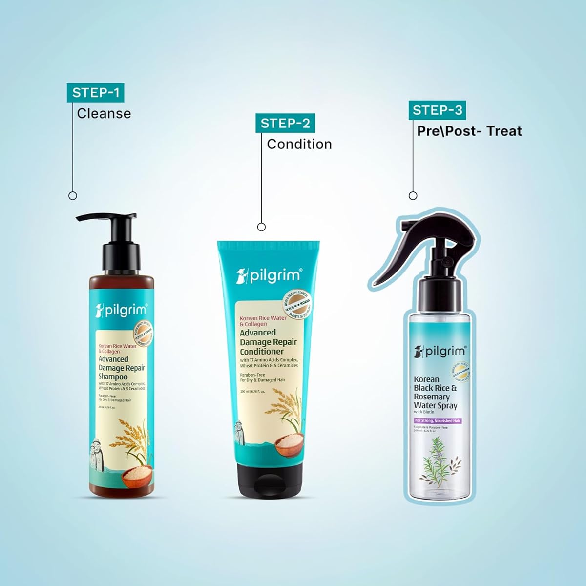 Pilgrim Hair Treatments & Oils - Spanish Rosemary Water with Biotin, 200ml - Image 6