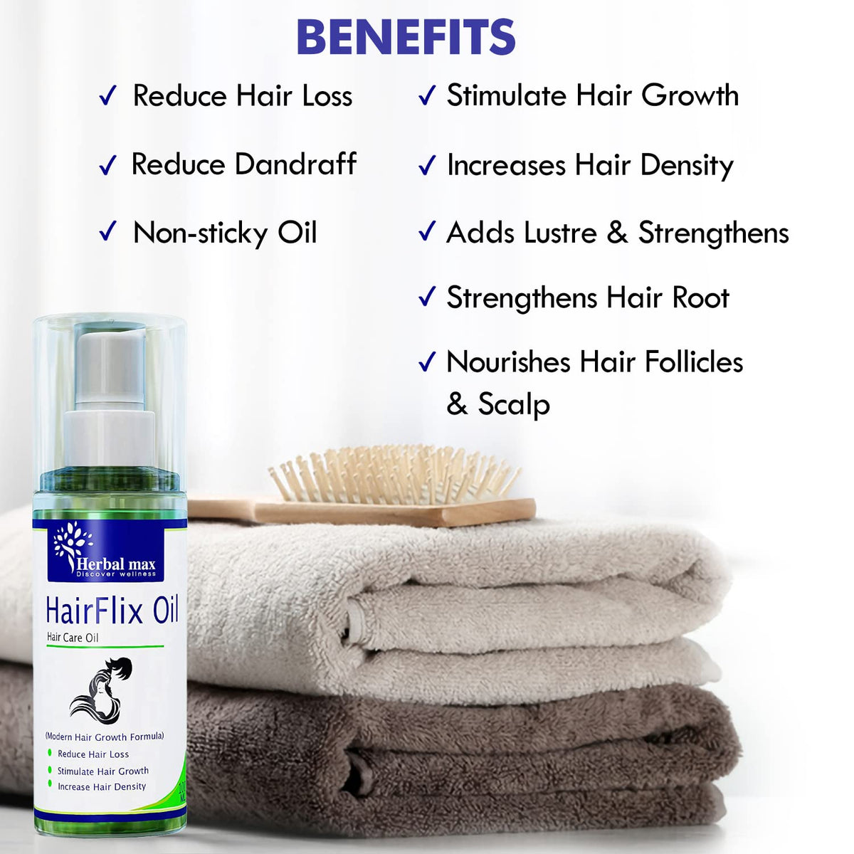 Herbal Max Bhringraj Hair Oil - SLS, Mineral Oil & Paraben Free - 100ml - Image 3