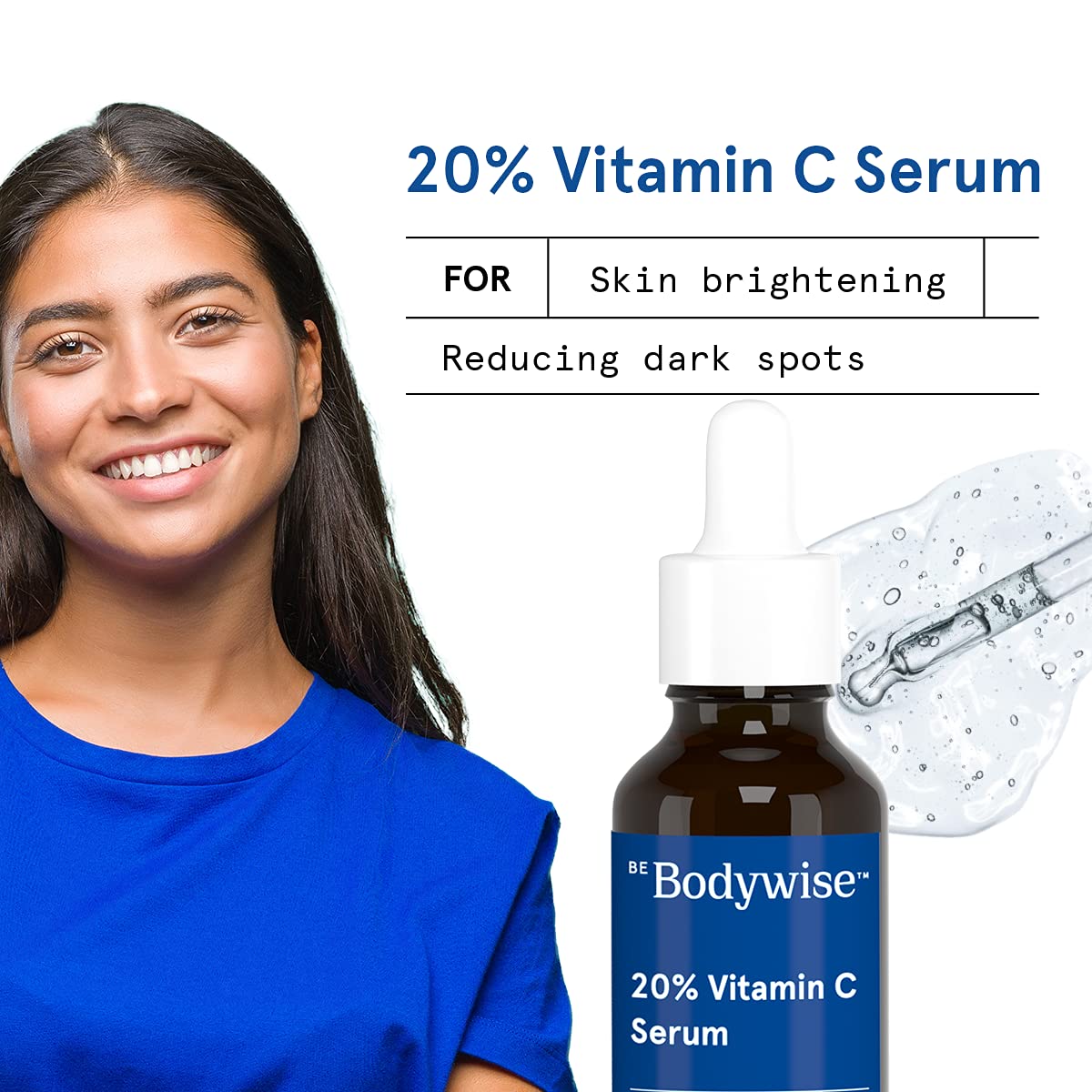 Be Bodywise Vitamin C Serum for Bright & Glowing Skin, 20% Solution - 20ml - Image 2