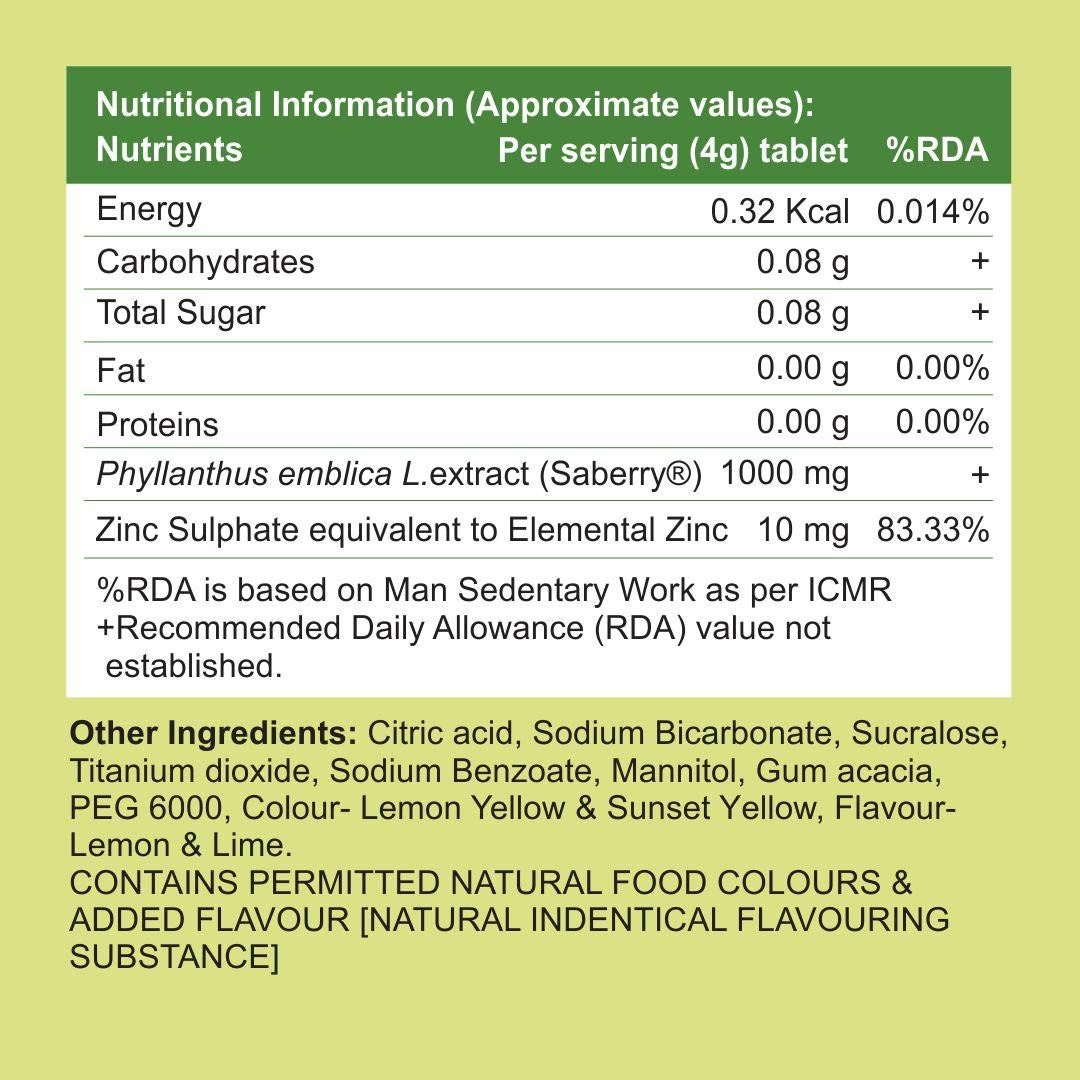 Glutone Vitamins & Minerals Effervescent Tablets Lime & Lemon - 20 Pack - Image 5