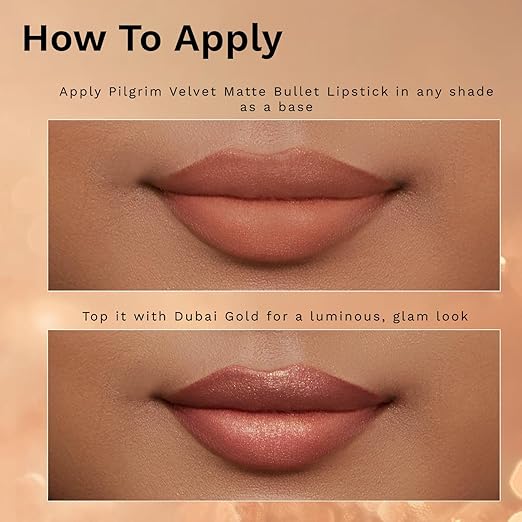 Pilgrim Glitter Lipstick Dubai Gold 4.2g - Colour Cosmetics - Image 4