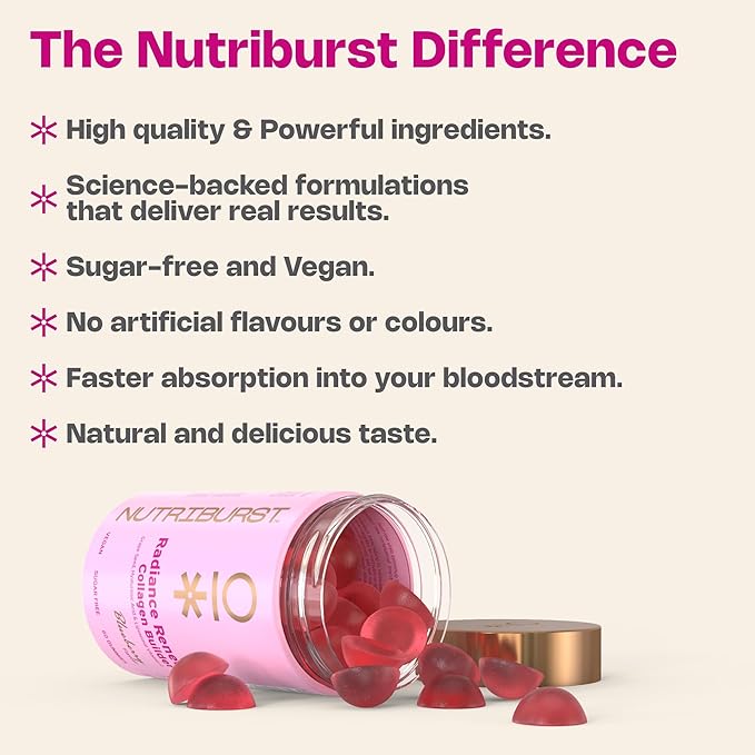 Nutriburst NutriBurst Collagen Revive Gummies, Blueberry Flavour - 60 Gummies - Image 5