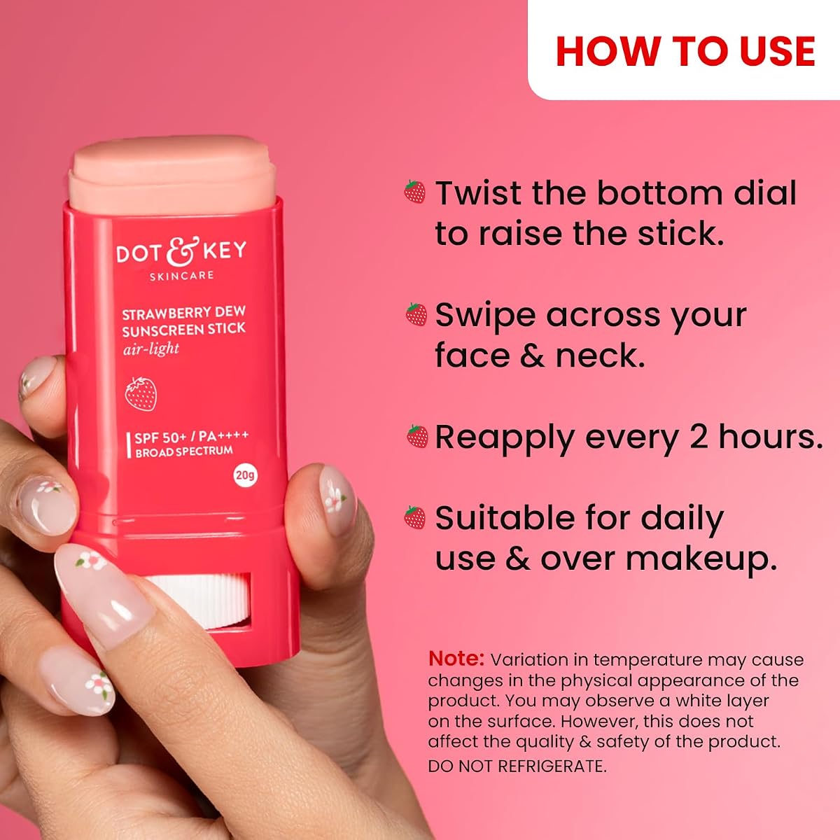 Dot & Key SPF 50 Strawberry Dew Sunscreen Stick - 20g - Image 7