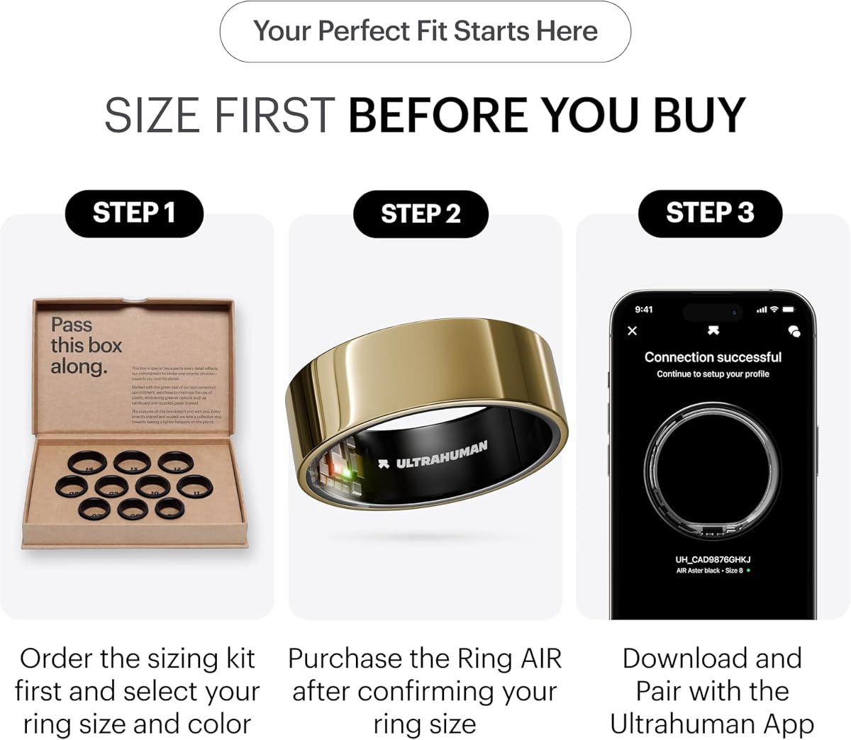 Ultrahuman Air Smart Ring - Track Sleep, HRV and Stress, Size 11 - Image 2
