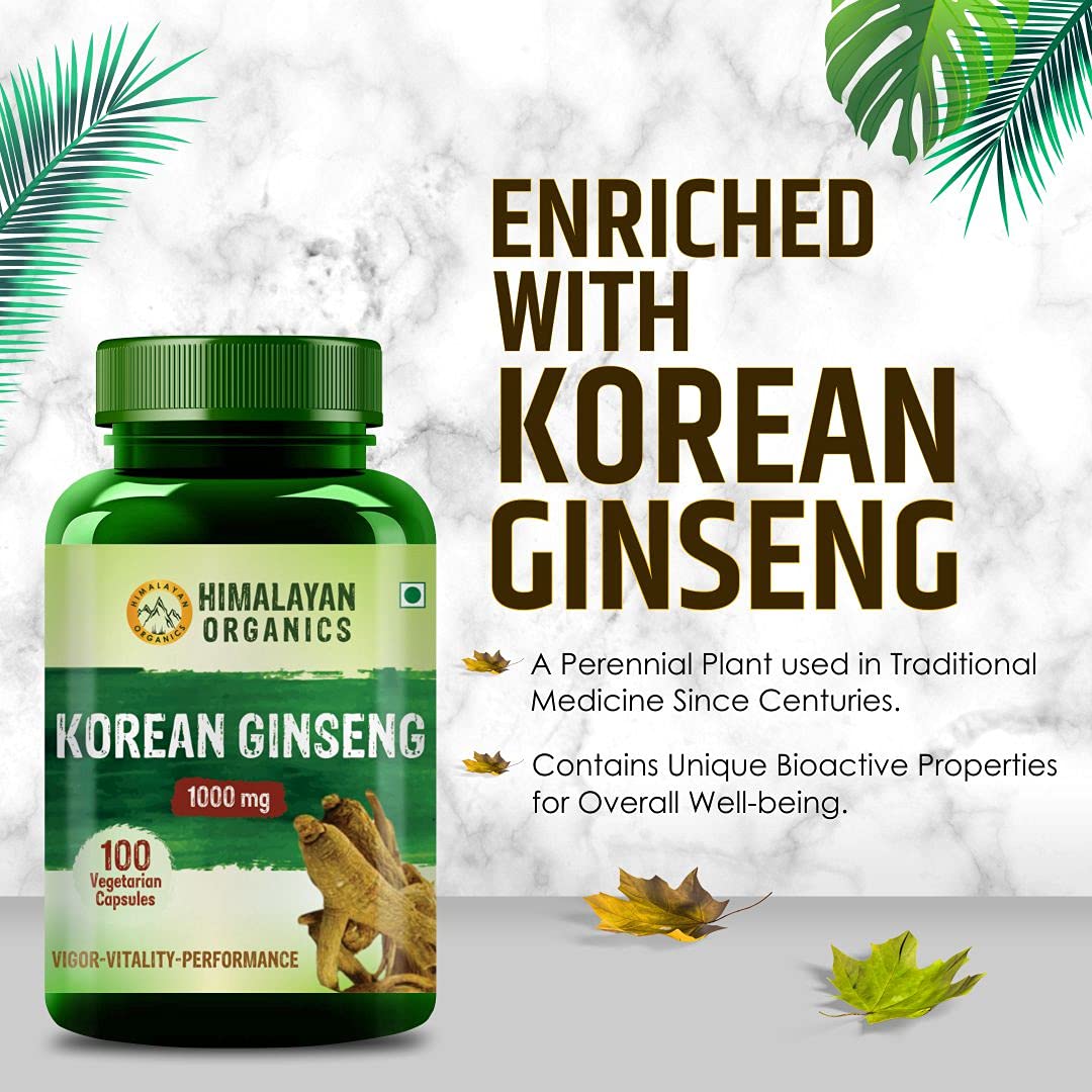 Himalayan Organics Korean Ginseng Tablets - 1000mg, 100 Tablets - Image 6